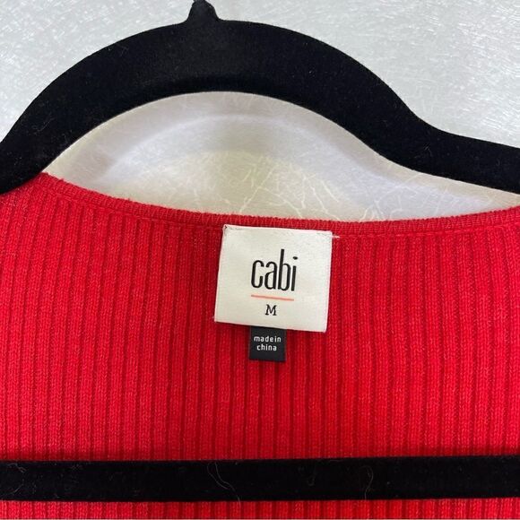 CAbi Balloon Sleeve Ribbed Belted Cabaret Cardigan Sweater M - Picture 3 of 5